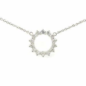 Platinum Open Circle Pendant Necklace 3.45g